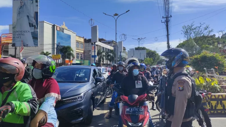 Instruksi Kapolda Lampung, Ruas Jalan Dalam Kota Bandarlampung Akhirnya Dibuka