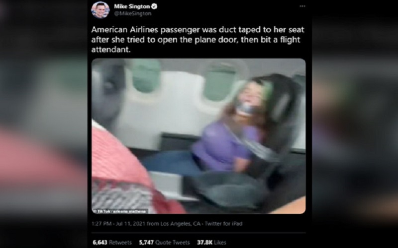 Kacau, Penumpang Gigit Pramugari hingga Coba Buka Pintu Pesawat