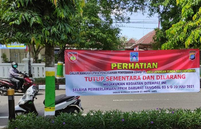 Selama PPKM Darurat, Lapangan Pemda Sleman Ditutup untuk Olahraga