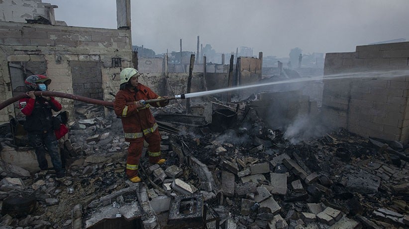 Penampakan dari Udara Ratusan Rumah Padat Penduduk di Teluk Gong Ludes Terbakar - Bagian 2