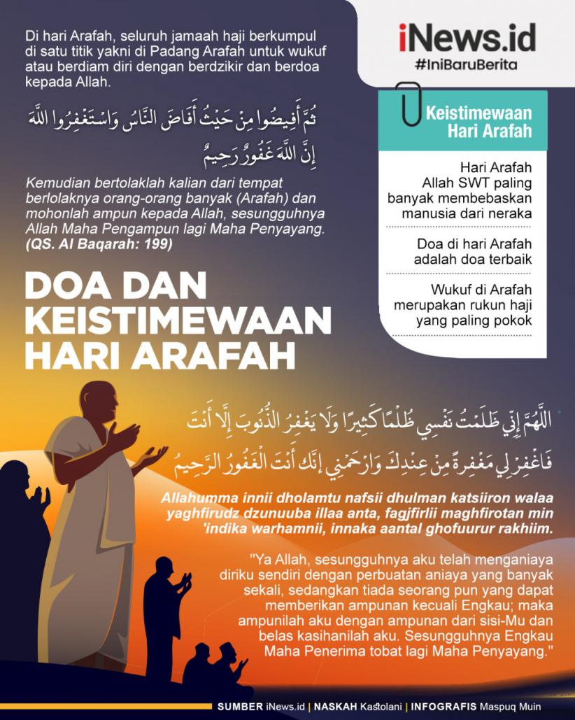 Infografis Doa dan Keutamaan Hari Arafah