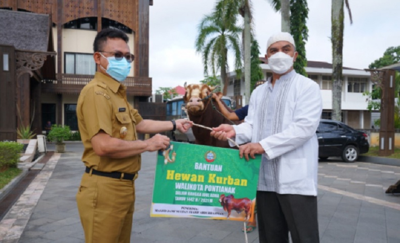 Hari Raya Idul Adha, Wali Kota Pontianak Serahkan 12 Ekor Sapi ke Sejumlah Masjid
