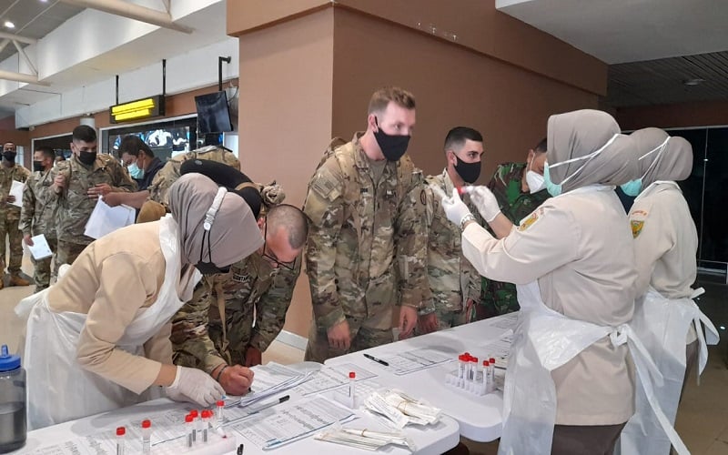 Berseragam Lengkap, Begini Tampilan Ratusan Tentara Amerika Diperiksa di Palembang