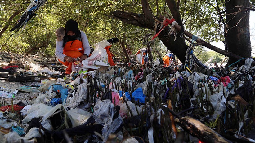 1 Ton Sampah Plastik Cemari Pantai Timur Surabaya - Bagian 1