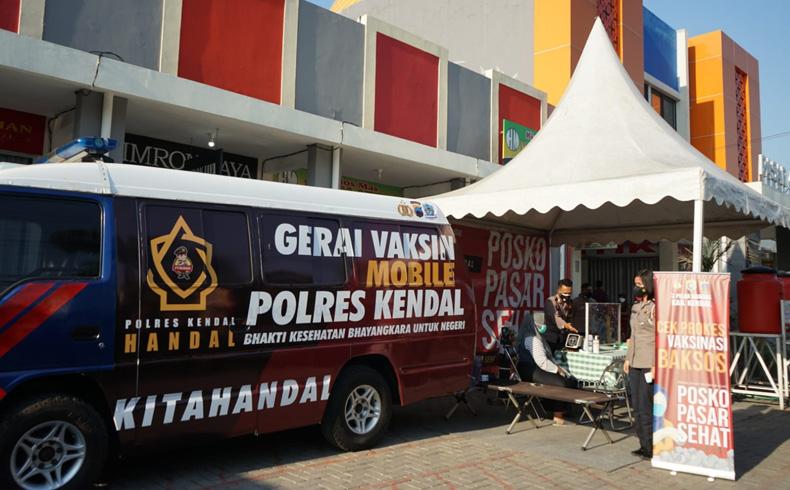 PPKM Level 4 Diperpanjang, Polres Kendal Gagas Pasar Sehat