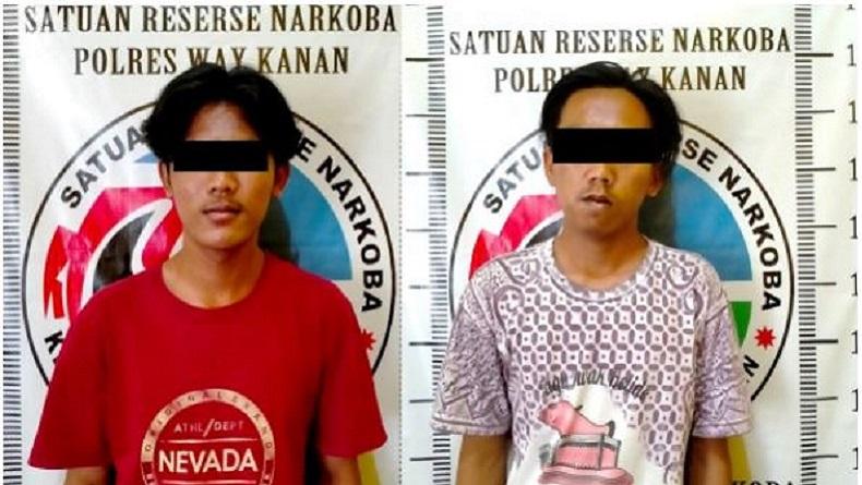 Diduga Edarkan Sabu, 2 Pemuda Ditangkap Polisi di Jalinsum Way Kanan