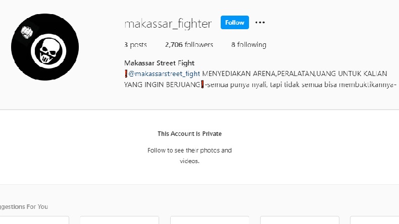 Unggah Adegan Tarung Bebas, Akun Makassar Street Fight Dihapus