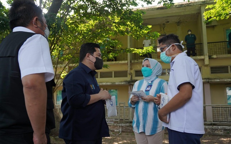 Erick Thohir Pastikan Karyawan BUMN Terpapar Covid di Sumsel Terjamin Obat dan Perawatannya