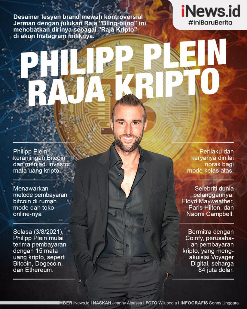 Infografis Phillip Plein Sang Raja Kripto