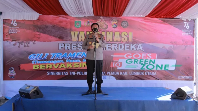 Polda NTB Gelar Vaksinasi Covid-19 di Gili Trawangan