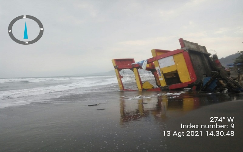 Alat Deteksi Dini Tsunami Hilang Pascapos Balawista Palabuhanratu Ambruk Diempas Gelombang