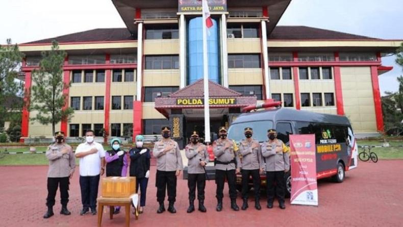 Kapolda Sumut Terima Bantuan Mobil PCR dan 45 Vial Obat Covid-19 dari Kapolri
