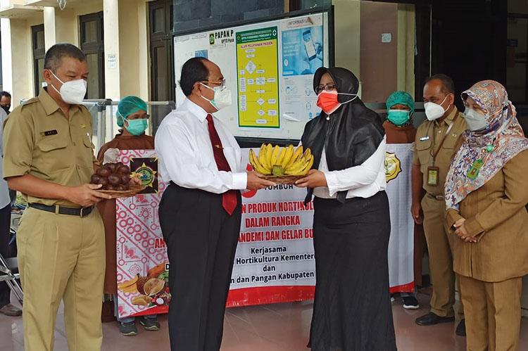 Gelar Buah Nusantara, Dinas Pertanian dan Pangan Kulonprogo Bagikan 1 Ton Buah kepada Nakes