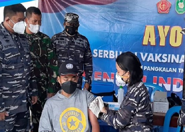 Sabang Zona Merah Covid-19, TNI AL Gencarkan Vaksinasi