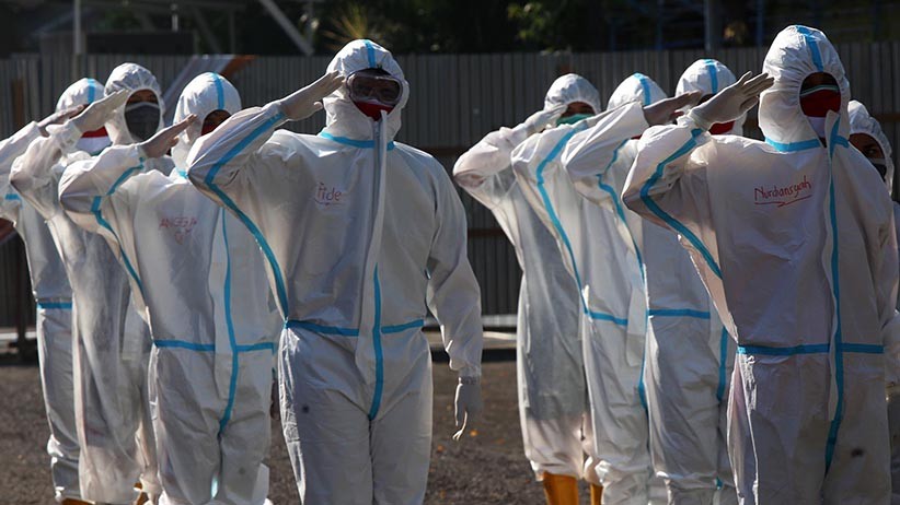 Semangat Pasien Covid-19 Ikuti Upacara HUT ke-76 RI - Bagian 5