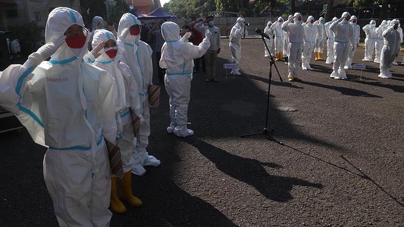 Semangat Pasien Covid-19 Ikuti Upacara HUT ke-76 RI - Bagian 6