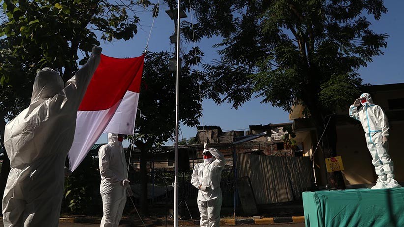 Semangat Pasien Covid-19 Ikuti Upacara HUT ke-76 RI - Bagian 4