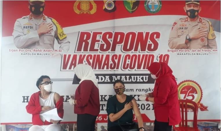 Hari Kemerdekaan, Polda Maluku Vaksinasi Covid-19 81 Warga 