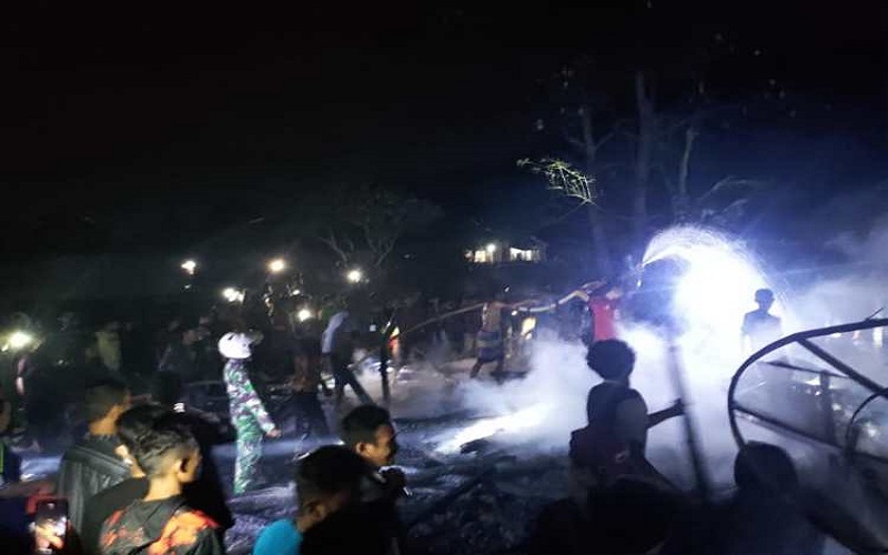 Nonton TV di Tempat Mertua, Warga Dompu Kaget Rumah Ludes Terbakar
