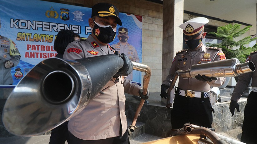 Antisipasi Balap Liar, Polisi Sita 104 Sepeda Motor dengan Knalpot Brong - Bagian 2
