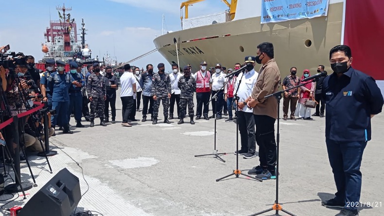 Tinjau Kapal Isoter Terapung di Belawan, Ini Kata Budi Karya Sumadi dan Erick Thohir