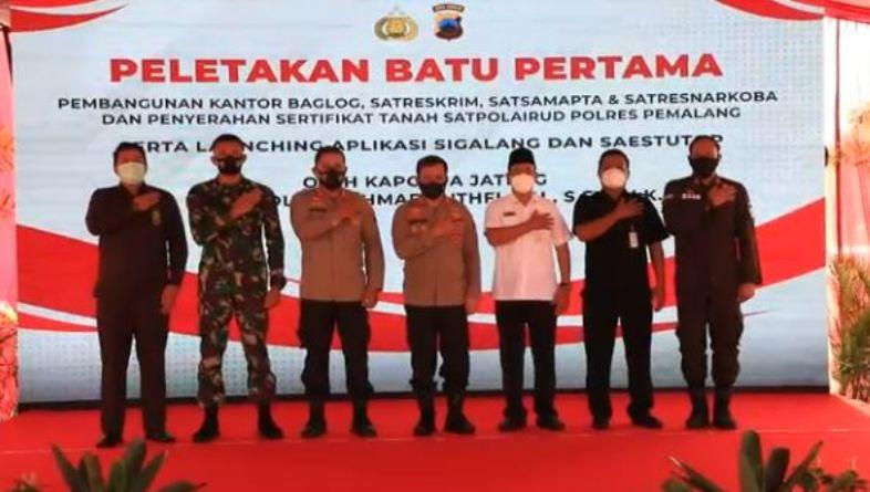 Kapolda Jateng Letakkan Batu Pertama Pembangunan Gedung di Polres Pemalang