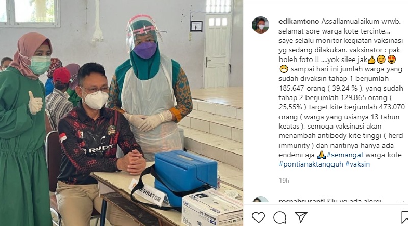 Cerita Wali Kota Pontianak Diajak Foto Bareng Tenaga Vaksinator