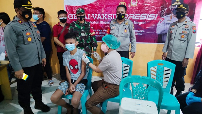 Ratusan Anak dan Remaja di Minahasa Utara Antusias Ikut Vaksinasi Covid-19