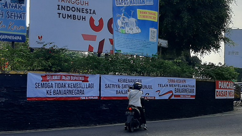 Budhi Sarwono Jadi Tersangka, Spanduk Dukungan ke KPK Muncul di Banjarnegara 