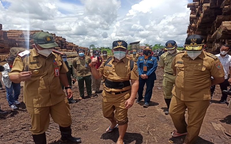 Pemprov Kalteng Segel Ribuan Kayu Log Diduga Ilegal