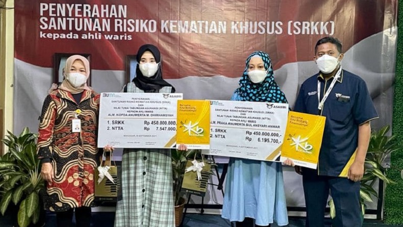 Istri 2 Prajurit TNI Gugur asal Sulsel Dapat Santunan Rp450 Juta