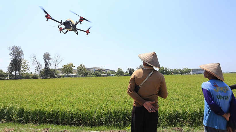 Petani Kerahkan Drone Semprot Cairan Pestisida - Bagian 1
