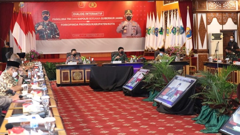 Dialog Interaktif Penanganan Covid-19 di Jambi, Ini Arahan Panglima TNI dan Kapolri