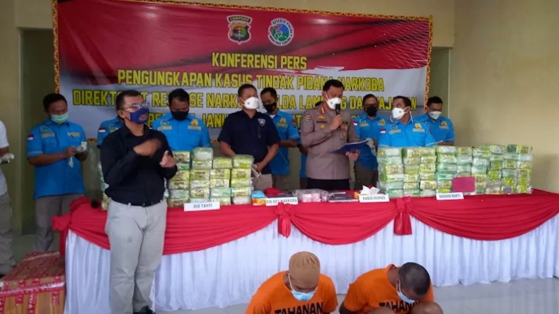 9 Bulan Bongkar Kasus Narkoba, Polda Lampung Sita Ratusan Kilogram Sabu dan Ganja
