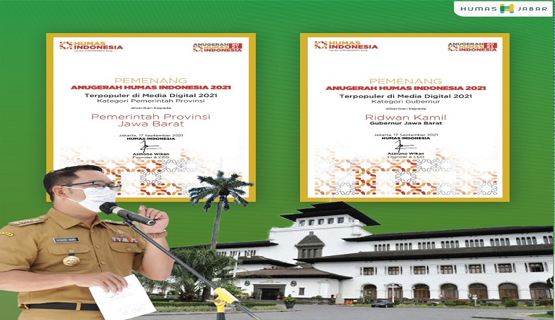 Keren, Ridwan Kamil Diganjar Predikat Gubernur Terpopuler di Media Digital