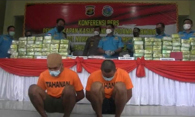 Polda Lampung Gagalkan Penyelundupan 97,6 Kilogram Sabu dalam Bungkus Teh China