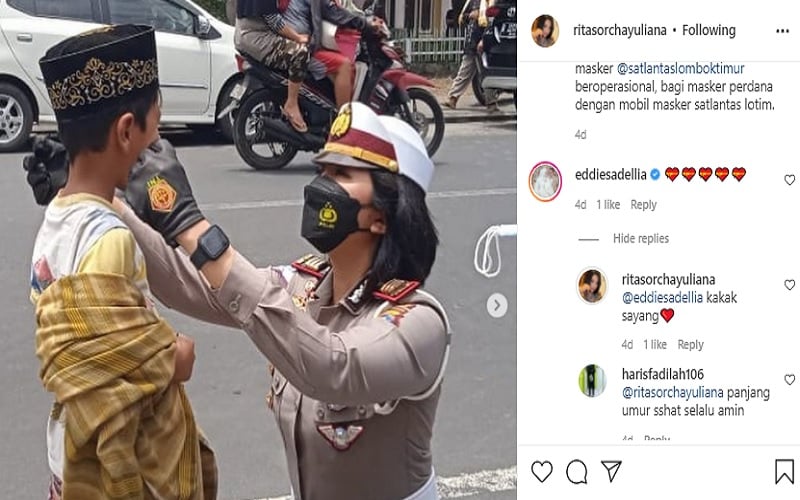 Polwan Cantik AKP Rita Yuliana Kenalkan Mobil Masker, Artis Eddies Adellia Ikut Komentar