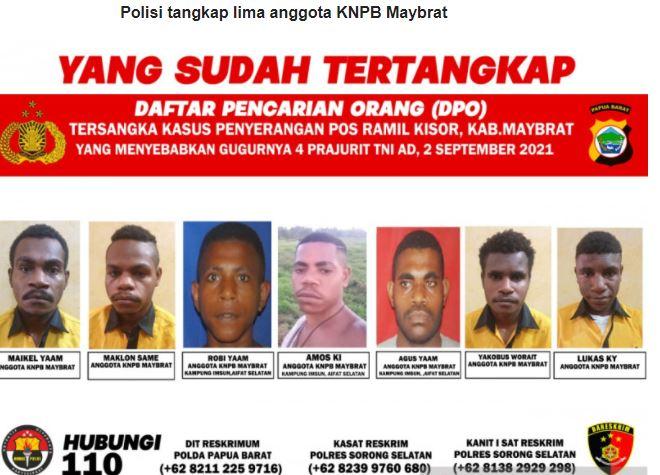 Tangkap 5 Orang, Polisi Buru Belasan DPO Penyerang Posramil Kisor Maybrat