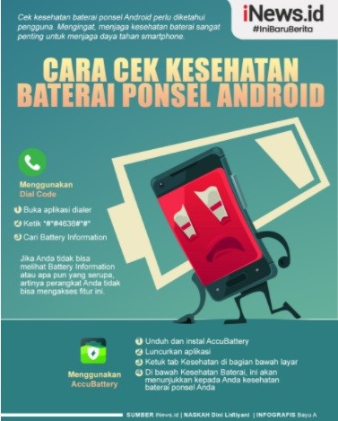 Infografis Cara Cek Kesehatan Baterai Ponsel Android