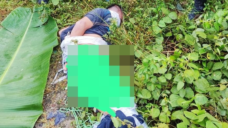 Warga Kampar Geger, Ada Mayat Terikat Setengah Telanjang di Pinggir Jalan