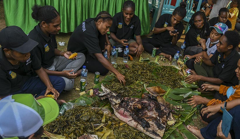 Tim Sepak Bola Putri Papua Raih Emas, Warga Merauke Gelar Pesta Adat Bakar Batu - Bagian 2