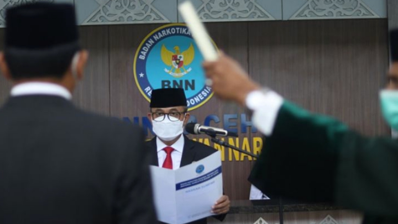 Brigjen Pol Heru Pranoto Lantik Kepala BNNK Pidie yang Baru