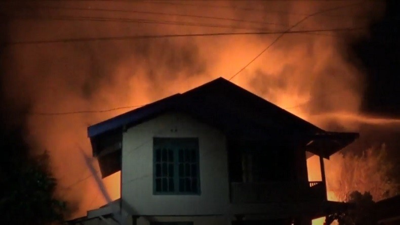Kebakaran di Permukiman Padat Barito Utara, Warga Panik Lihat Kobaran Api