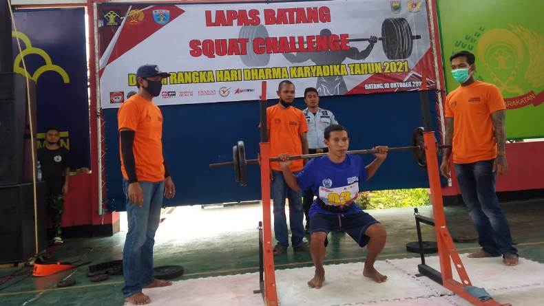 Serunya Warga Binaan Rutan Batang Ikuti Lomba Angkat Berat 