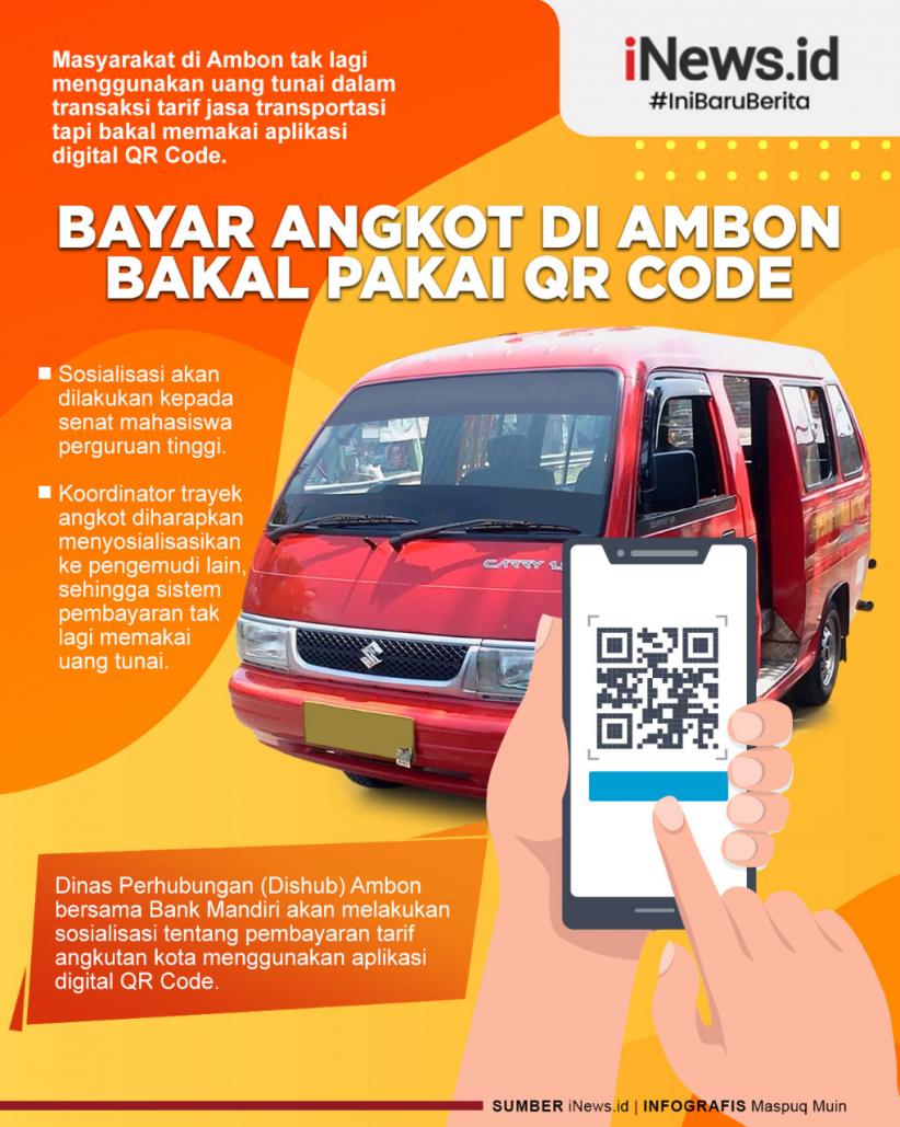 Infografis Bayar Angkot di Ambon Akan Pakai QR Code, Ini Penjelasannya