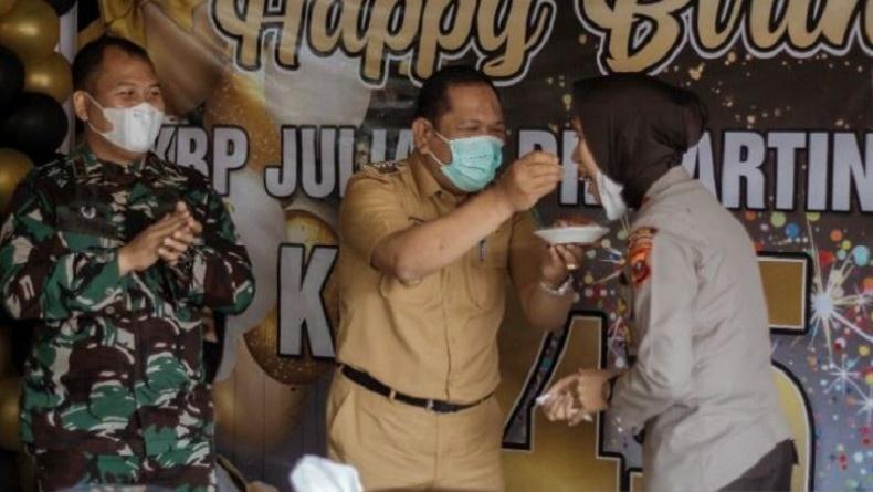 Kapolres Perempuan Terima Kejutan Ultah dari Dandim dan Bupati Padangsidimpuan