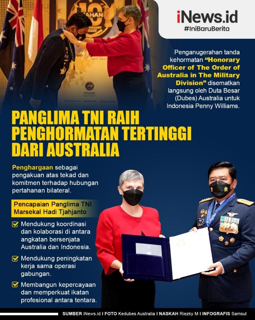Infografis Panglima TNI Raih Penghormatan Tertinggi dari Australia
