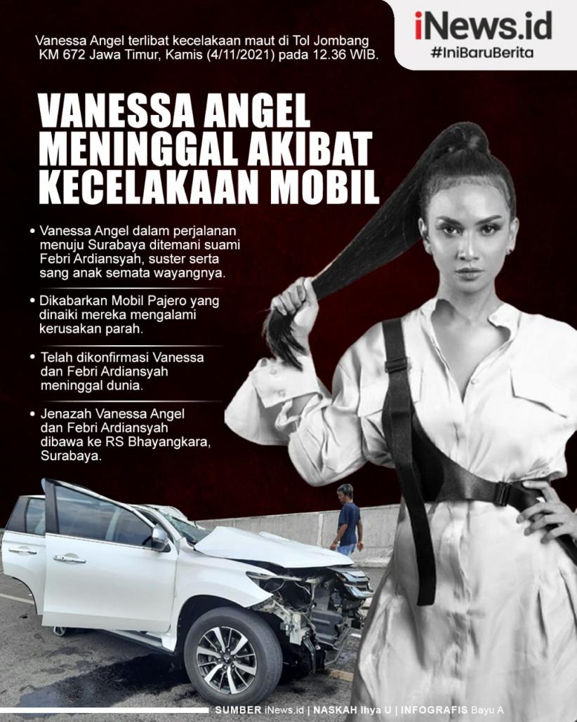 Infografis Vanessa Angel Meninggal akibat Kecelakaan Mobil