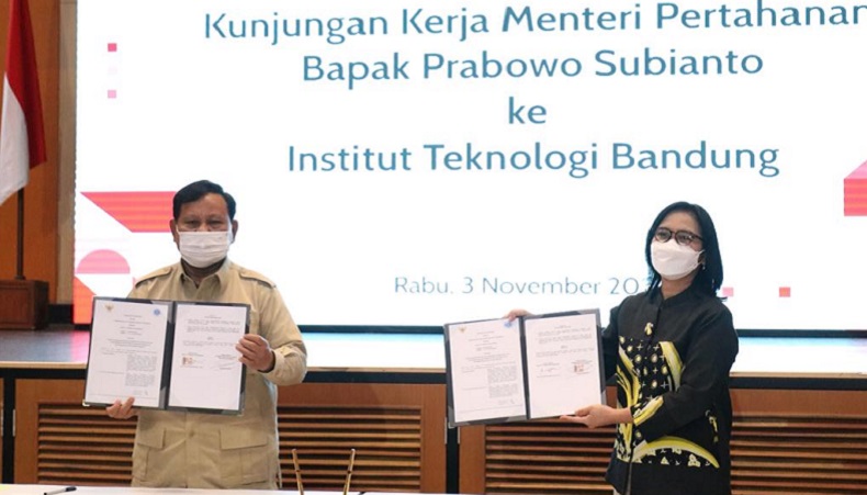Sambangi ITB, Menhan Prabowo : Kemajuan Teknologi Pertahanan Tergantung Para Ilmuwan
