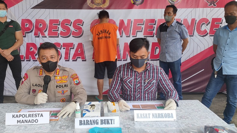 Polisi Amankan Kurir Bawa 40 Paket Sabu, Jadi Tangkapan Terbesar Polresta Manado